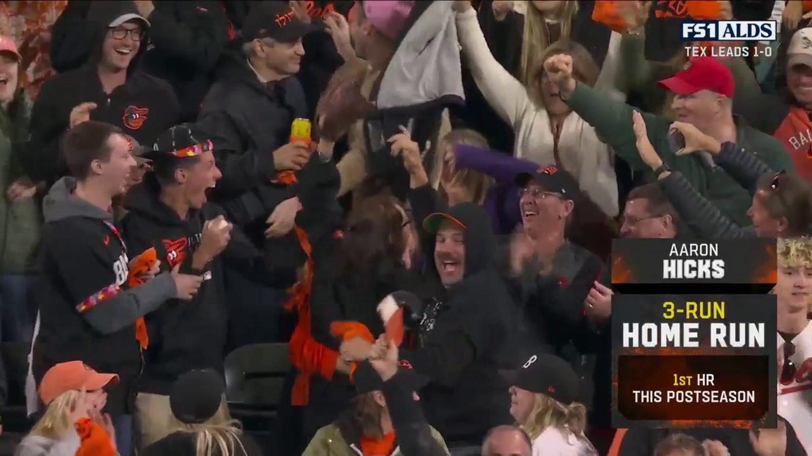 Orioles' Aaron Hicks CRANKS a three-run homer to cut Rangers' lead in half