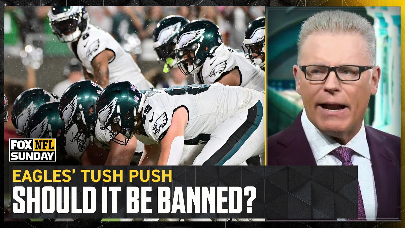 The 'FOX NFL Sunday' crew discuss the Eagles' 'tush push' and if it should be banned? 