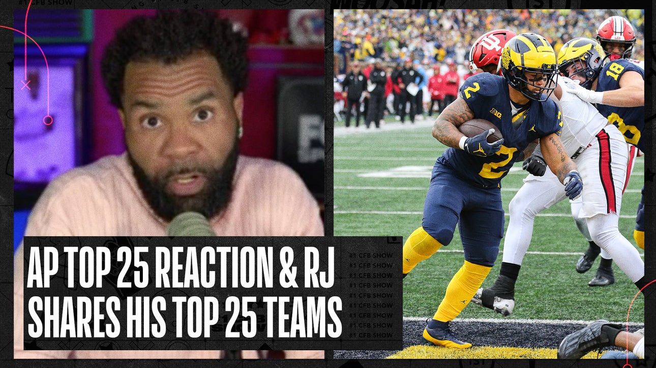 After madness in week 7, RJ Young reacts to the AP Poll and shares his top 25 teams | No. 1 CFB Show