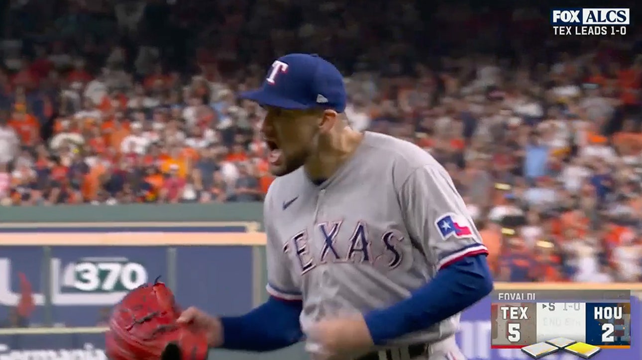 Rangers' Nathan Eovaldi gets out of a no outs, bases-loaded jam in fifth inning