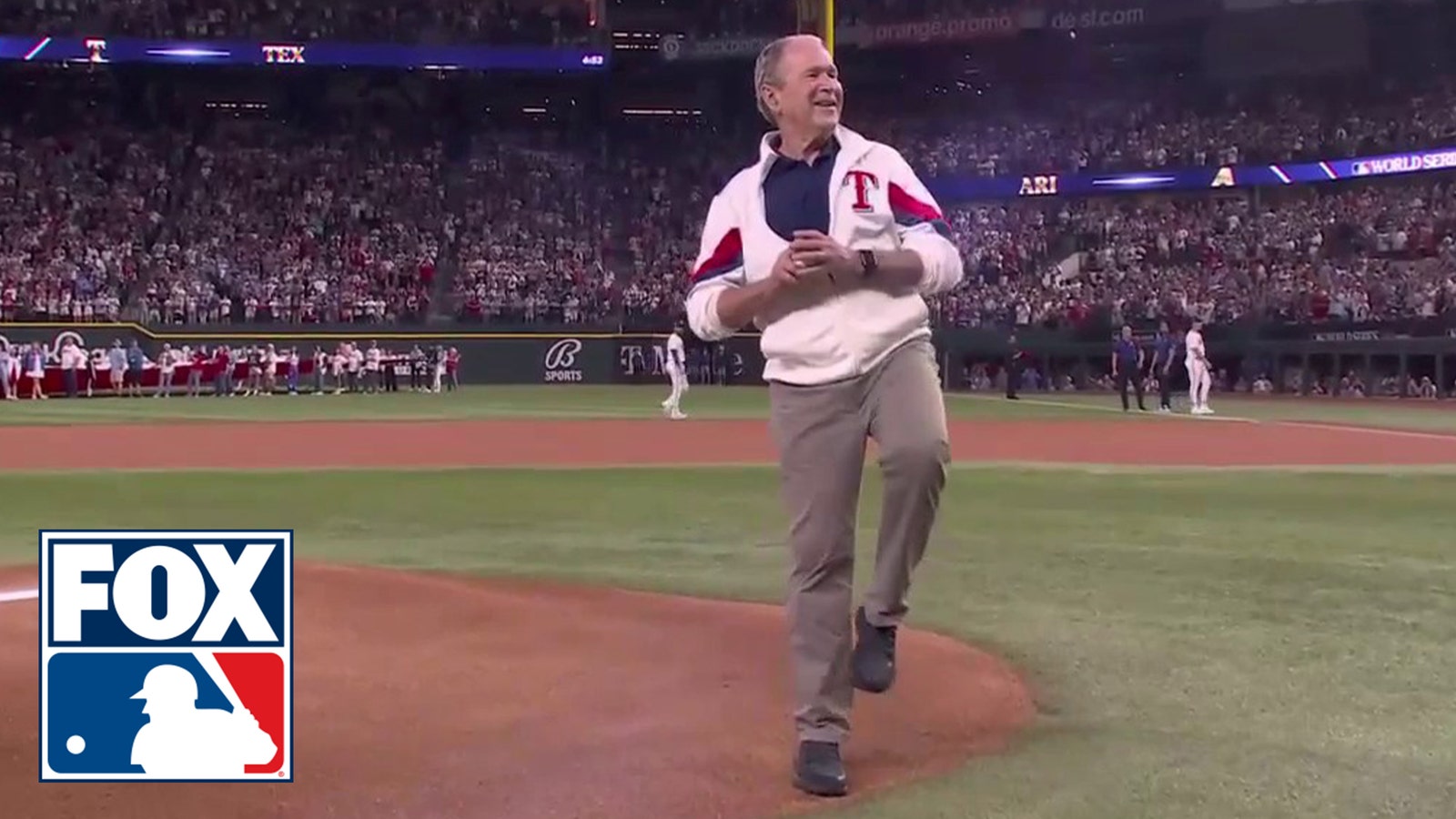 President George W. Bush throws out first pitch at 2023 World Series