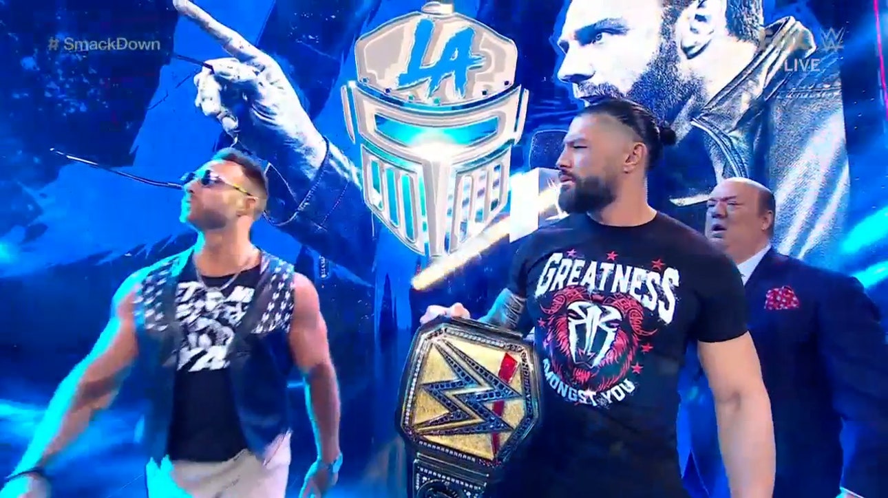 L.A. Knight cuts off Roman Reigns’ grand entrance one Smackdown ahead of Crown Jewel