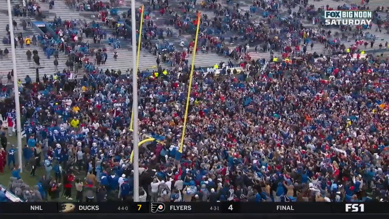 Kansas fans storm the field after stunning win over Oklahoma