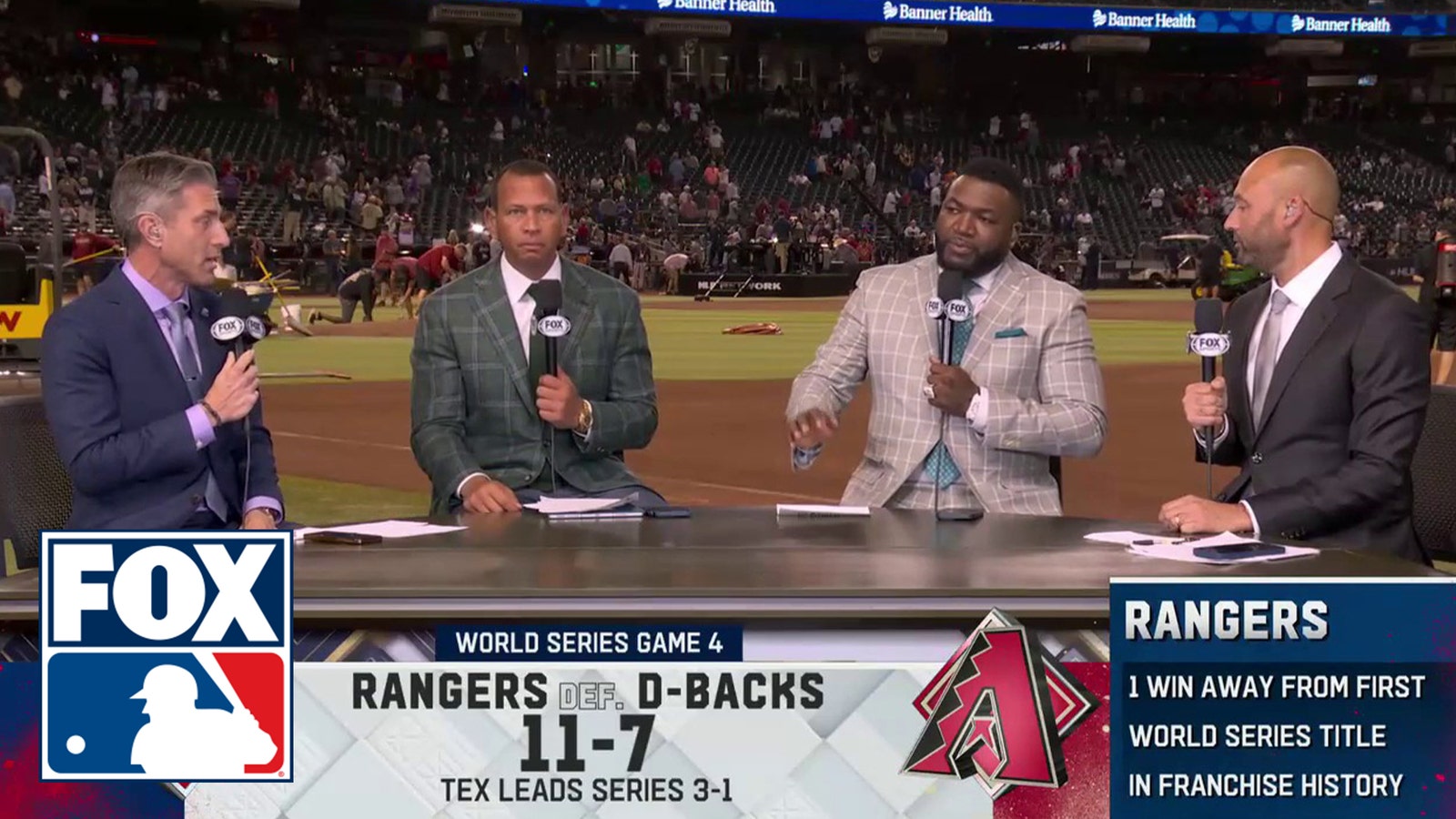 Rangers rout D-backs in Game 4: Jeter, Big Papi & A-Rod react