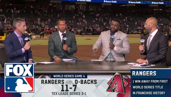 World Series Game 4: Rangers defeat Diamondbacks — Derek Jeter, David Ortiz & Alex Rodriguez react