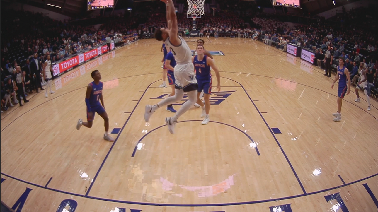 Tyler Burton throws down a monster jam to extend Villanova's lead over American