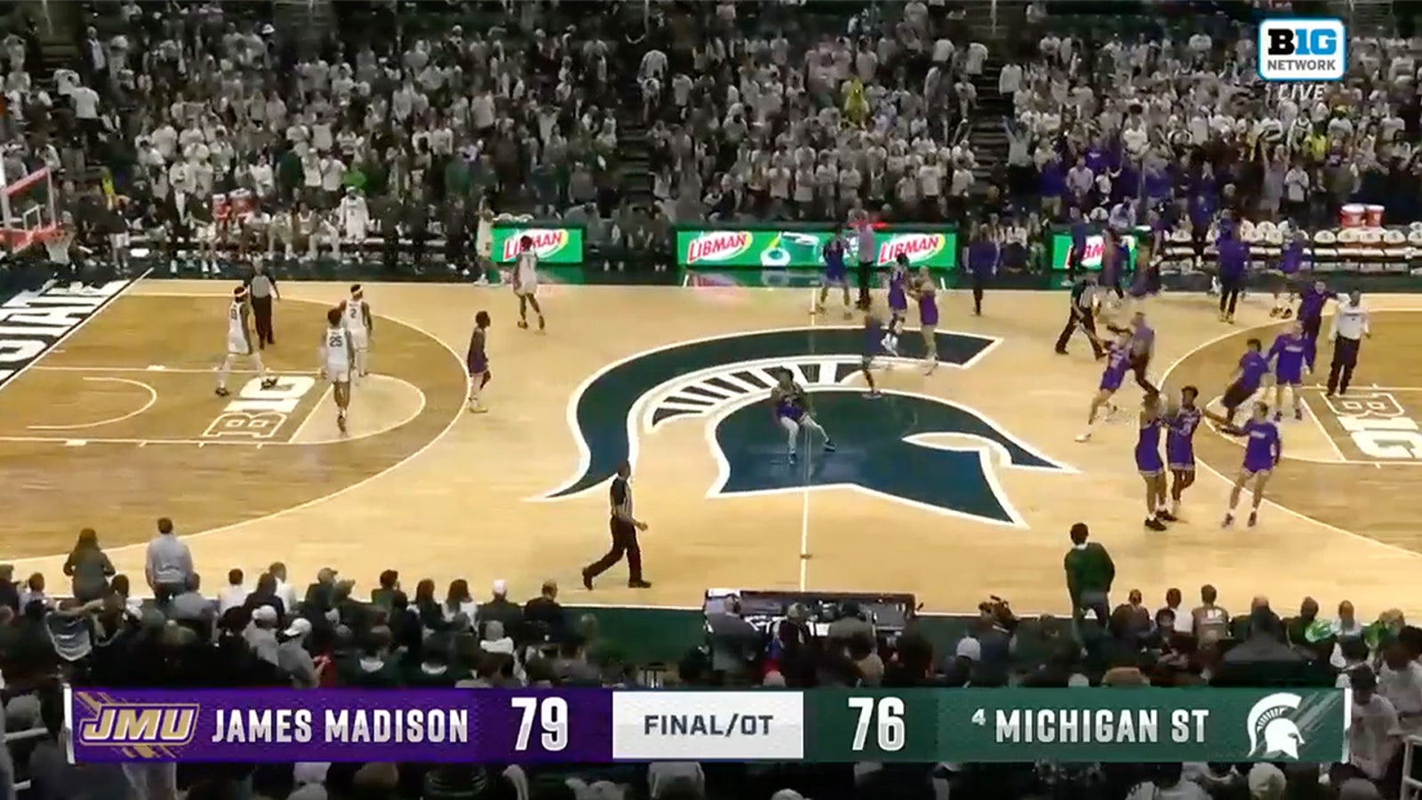 James Madison upsets No. 4 Michigan State, 79-76, in overtime