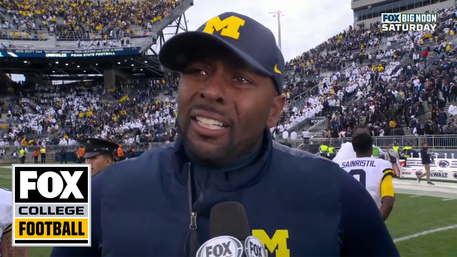 Michigan acting HC Sherrone Moore's emotional postgame interview