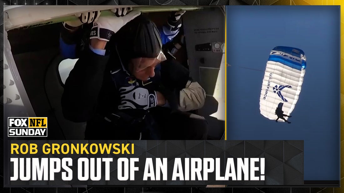 'One of the best experiences of my life' – Rob Gronkowski skydives LIVE on TV at 11,000 FEET!