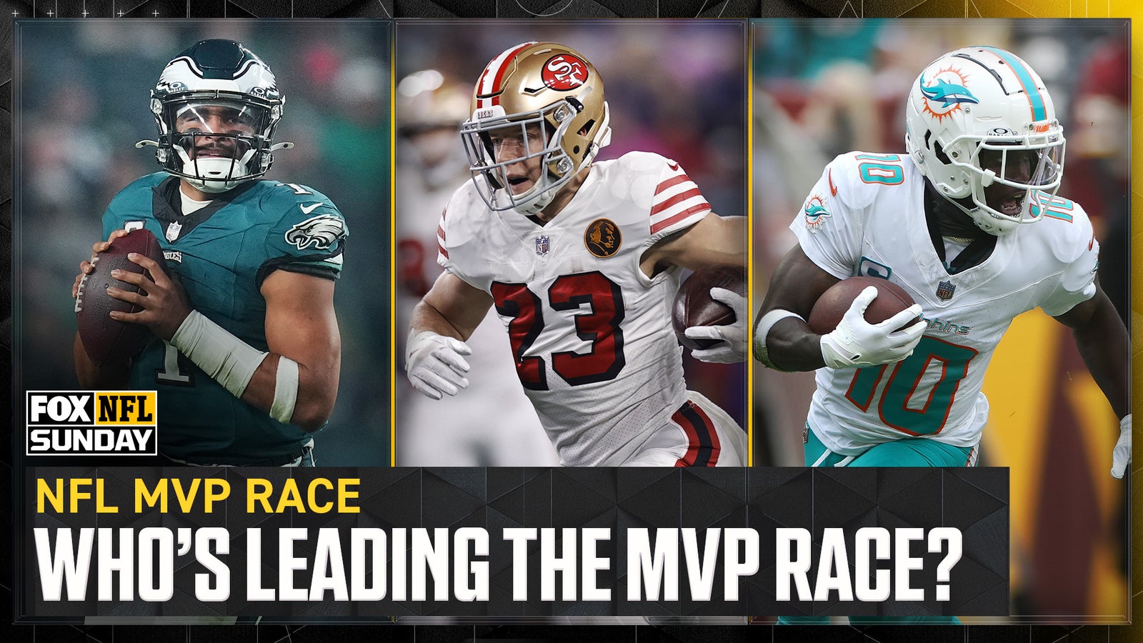 Can 49ers' Christian McCaffrey, Dolphins' Tyreek Hill, or Eagles' Jalen Hurts win NFL MVP? 