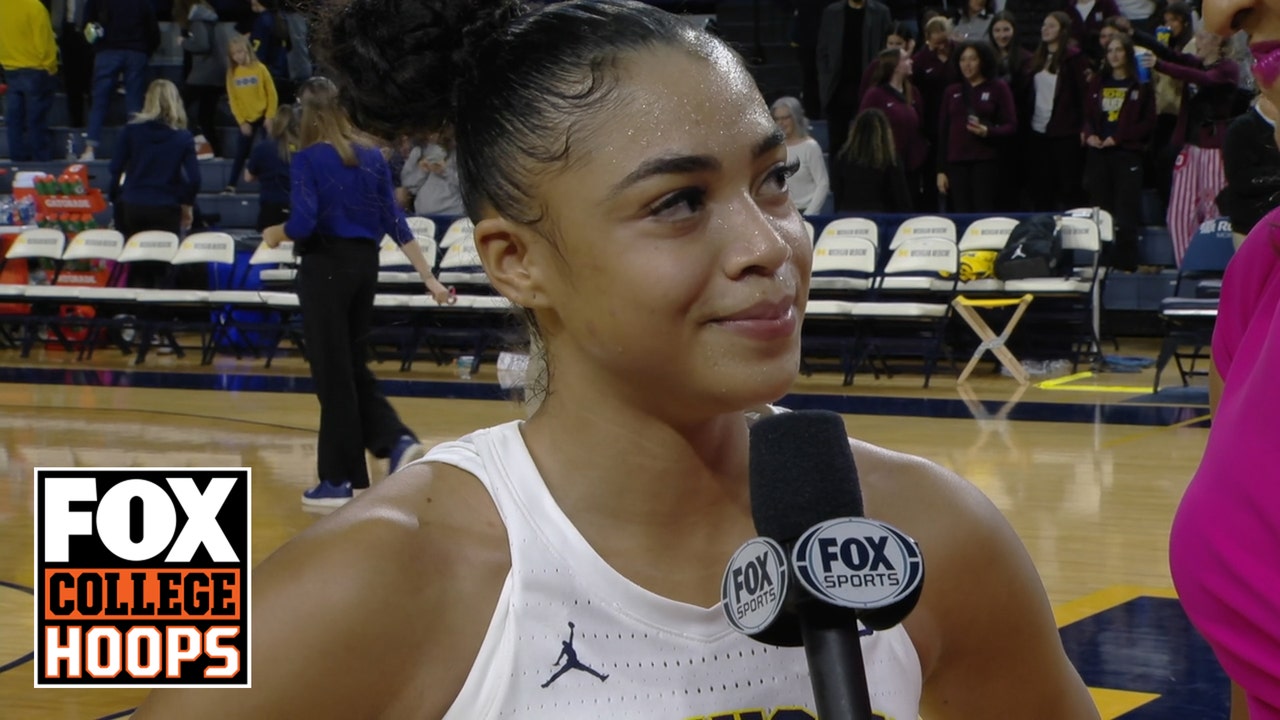 Michigan’s Laila Phelia speaks on her season-high 26 points against Ohio State