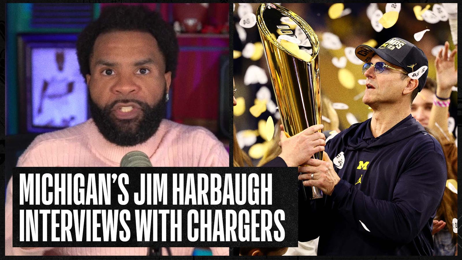 Jim Harbugh interviews with the Los Angeles Chargers
