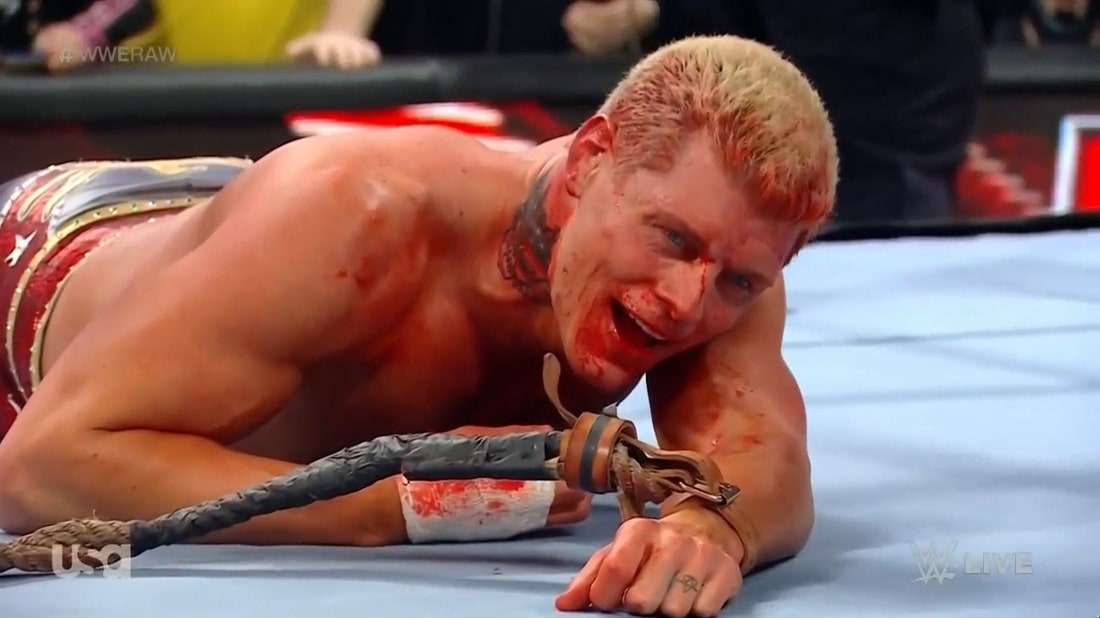  Cody Rhodes pulverized by Drew McIntyre after Bull Rope Match vs. Shinsuke Nakamura