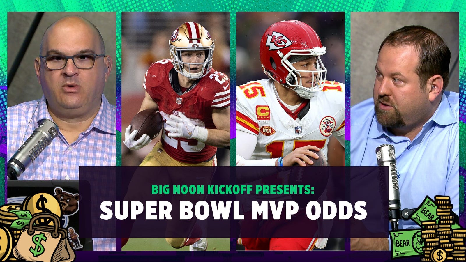 Super Bowl MVP odds: Christian McCaffrey, Patrick Mahomes, Travis Kelce lead