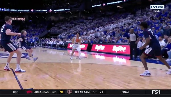 Creighton's Trey Alexander connects on a deep three to take a 21 point lead over UConn