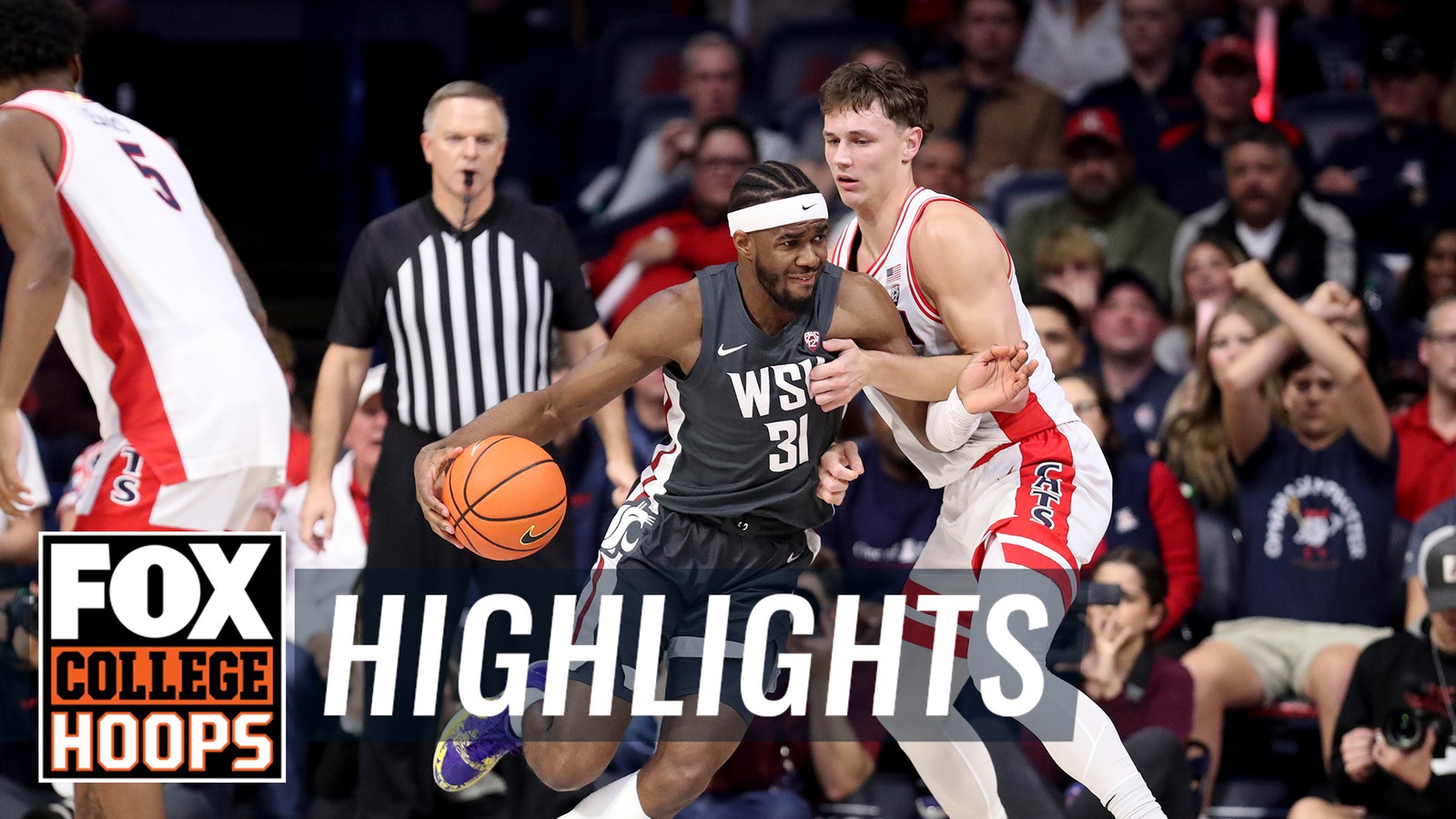 No. 21 Washington State Cougar vs. No. 4 Arizona Wildcats Highlights | CBB on Fox