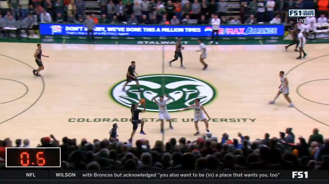 Jarod Lucas drains a HALF-COURT buzzer beater to seal Nevada's victory over Colorado State