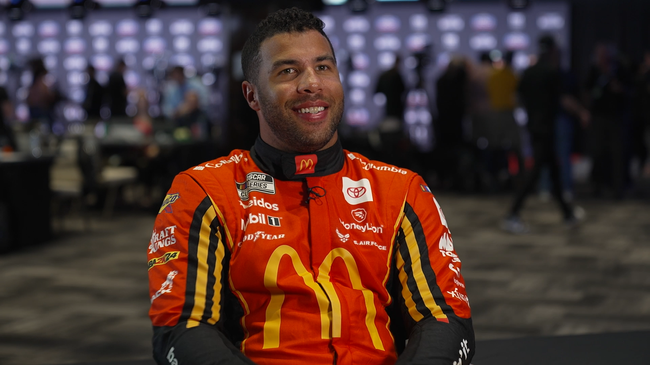 Bubba Wallace on whether he'll listen to Denny Hamlin’s podcast during drive to 23XI shop | NASCAR on FOX
