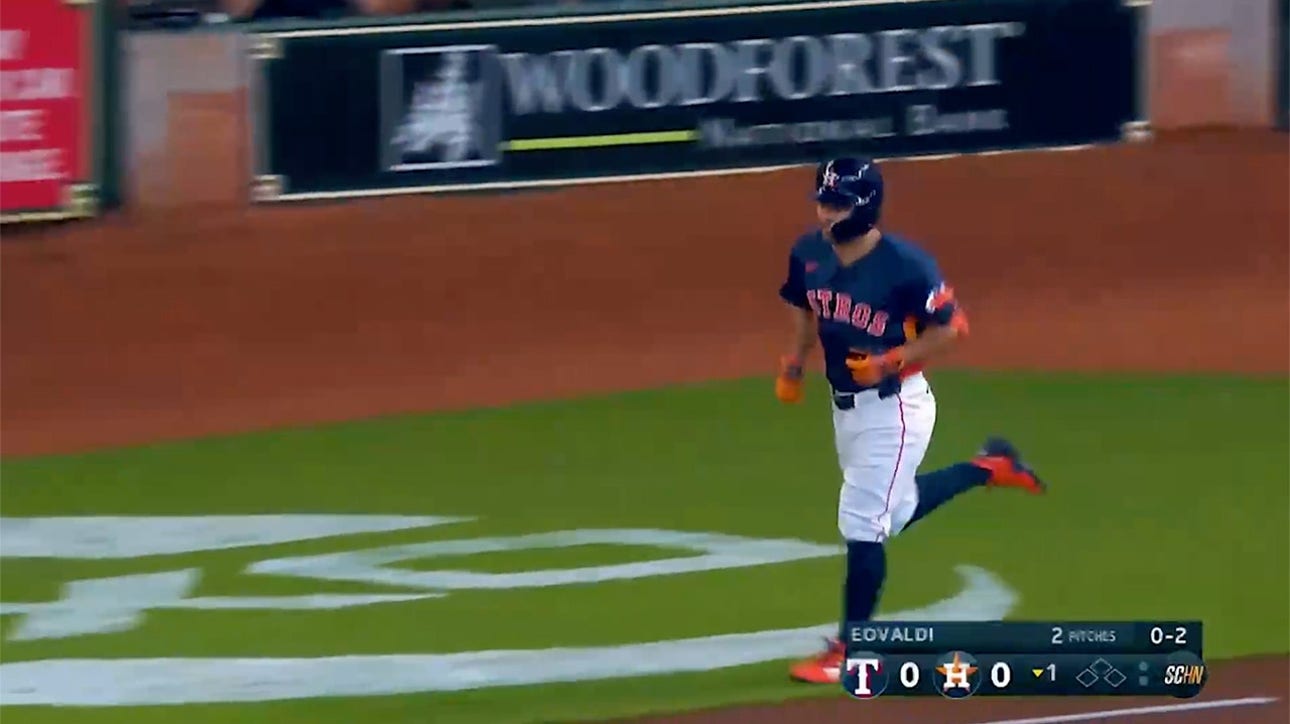 Jose Altuve crushes a leadoff home run to give the Astros an early lead vs. the Rangers