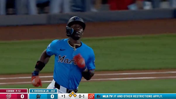 Marlins' Jazz Chisholm smacks a first-inning grand slam vs. the Nationals