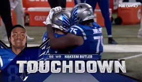 AJ McCarron finds Hakeem Butler for a 36-yard touchdown to extend Battlehawks' lead over Roughnecks