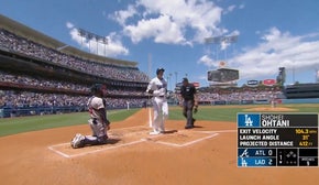 Dodgers' Shohei Ohtani crushes his ninth home run of the season, a two-run shot vs. the Braves