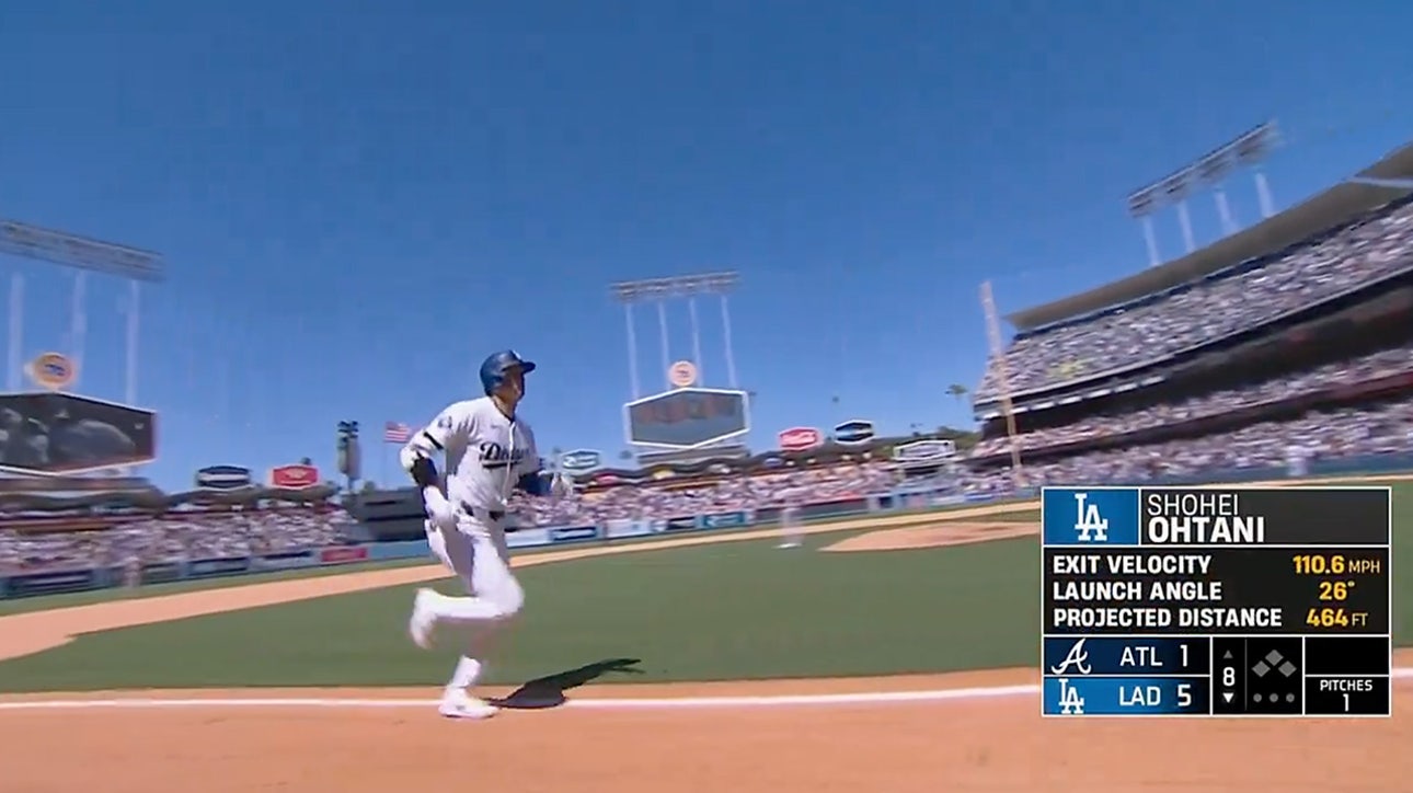 Shohei Ohtani cranks a 464-foot home run in the Dodgers' 5-1 win vs. the Braves