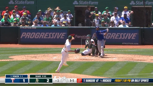 Marcus Semien belts a DEEP solo homer as Rangers tie the game vs. Athletics