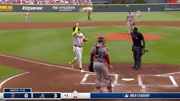 Marcell Ozuna and Orlando Arcia slam back-to-back homers, giving the Braves a 4-0 lead over the Red Sox
