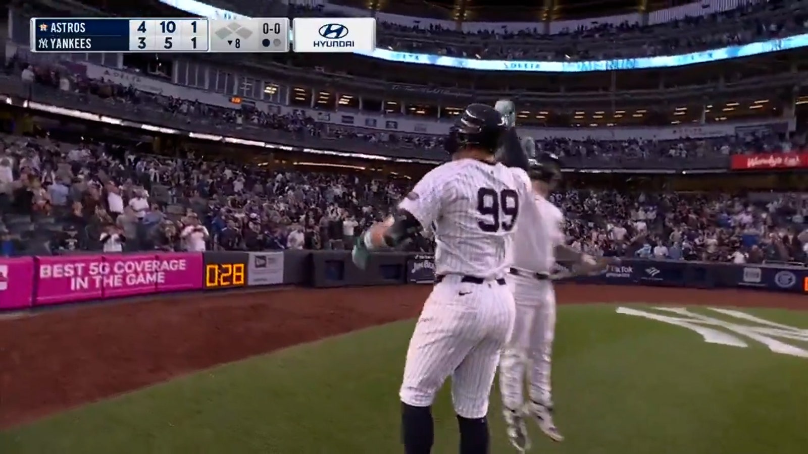 Yankees' Aaron Judge DESTROYS a ball over center field to shrink Astros' lead