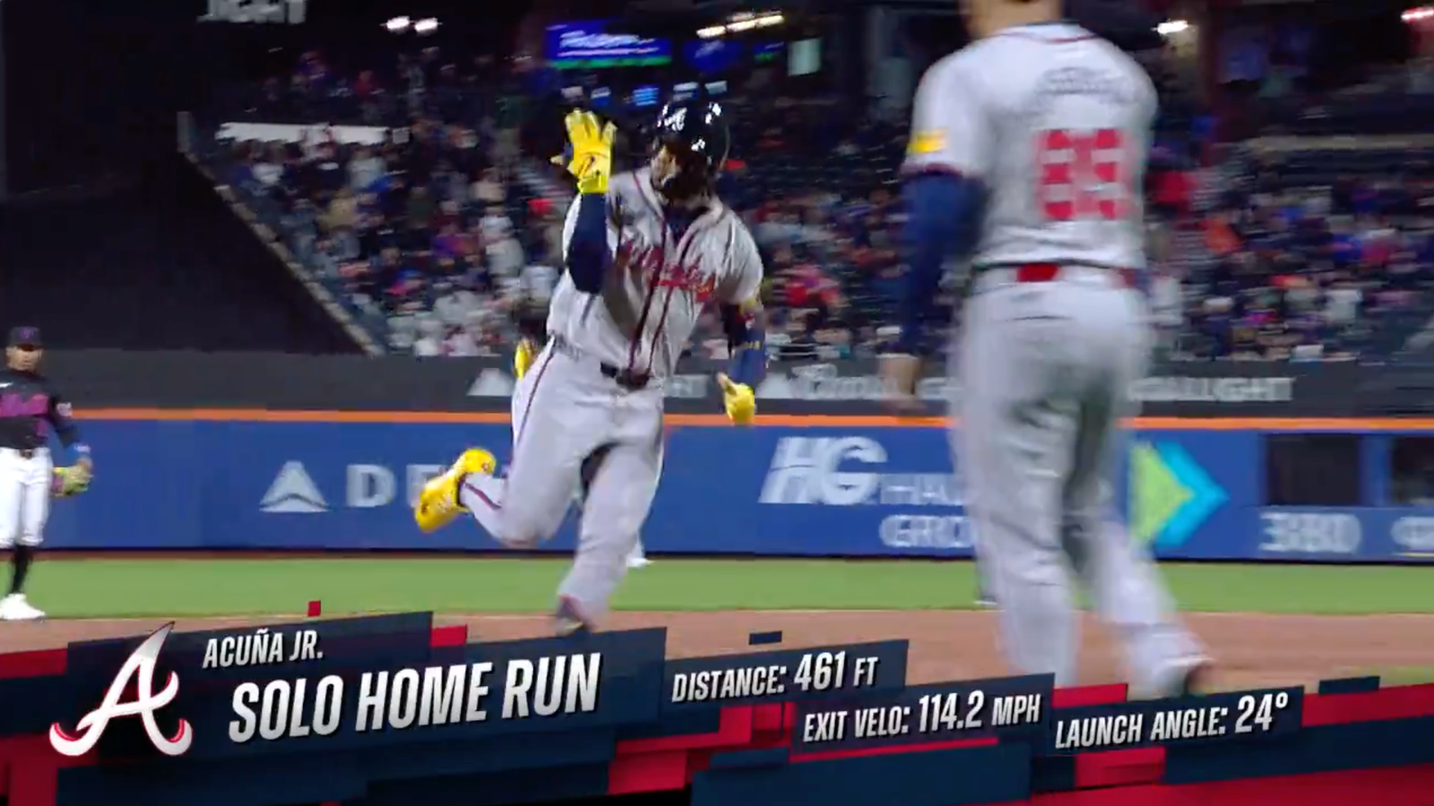 Braves' Ronald Acuña Jr., Ozzie Albies & Matt Olson all hit home runs in third inning vs. Mets