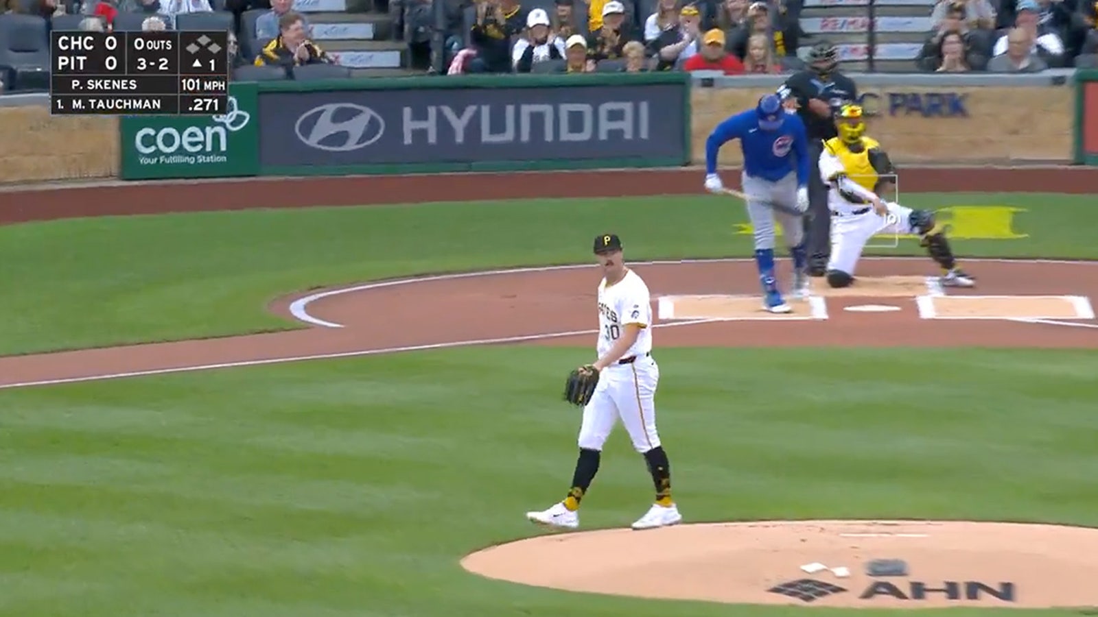 Pirates' Paul Skenes records first strikeout of MLB career on 101 MPH fastball