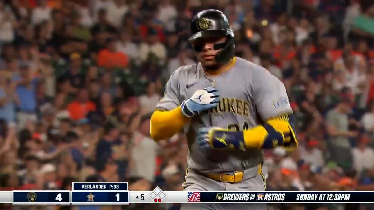 Brewers' William Contreras blasts a 3-run homer after 13-pitch at-bat against Astros