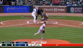 Braves' Matt Olson crushes a two-run home run against the A's