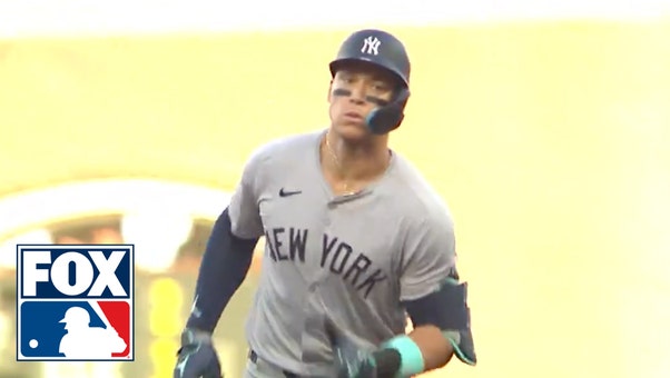 Aaron Judge hits a two-run home run, his 21st of the season, giving Yankees lead over Giants