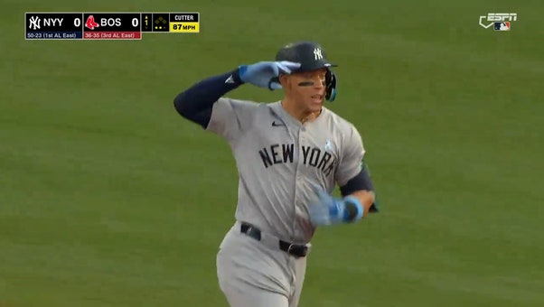 Aaron Judge smashes a home run out of Fenway Park for his MLB-leading 26th of the season