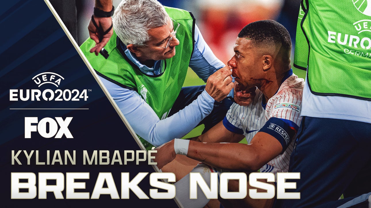 France's Kylian Mbappé breaks nose and exits game | UEFA Euro 2024