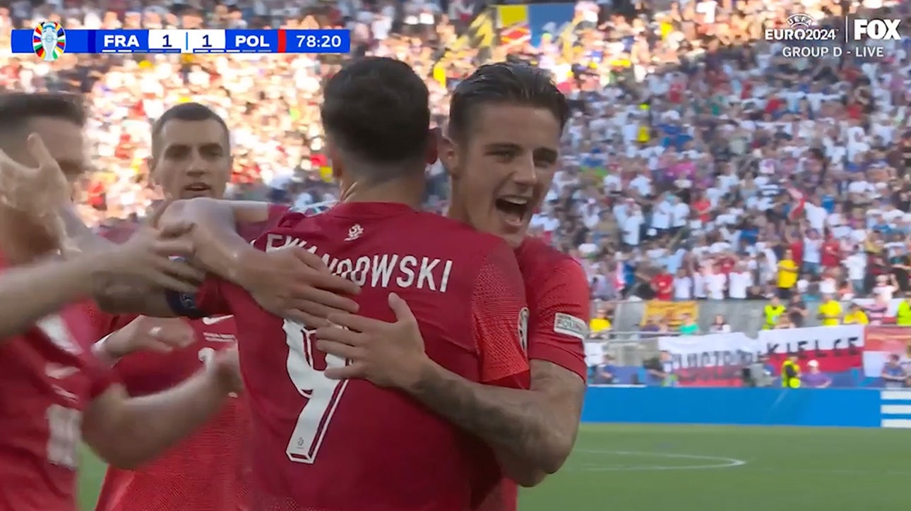 Poland scores the game-tying goal after Robert Lewandowski's penalty kick | UEFA Euro 2024