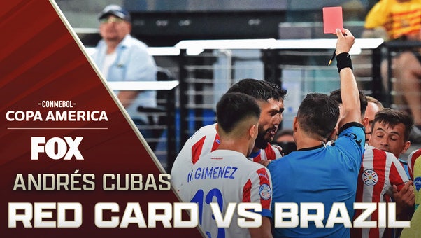 Paraguay's Andrés Cubas receives a RED CARD vs. Brazil | 2024 Copa América