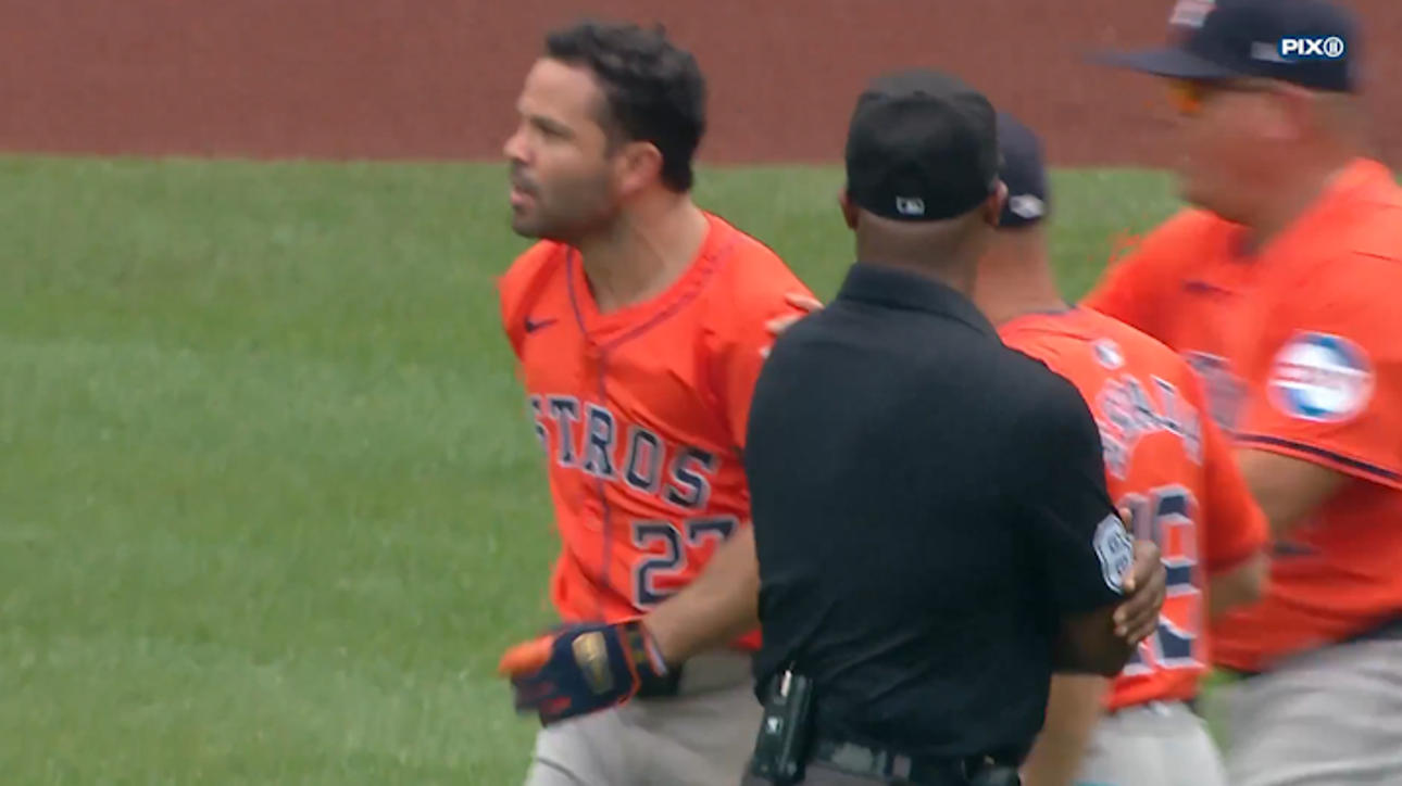 Astros' Jose Altuve gets thrown out of the game after arguing with umpires 