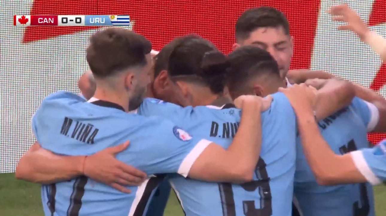 Rodrigo Bentancur finds the net in 8' to give Uruguay an early 1-0 lead over Canada | 2024 Copa América 