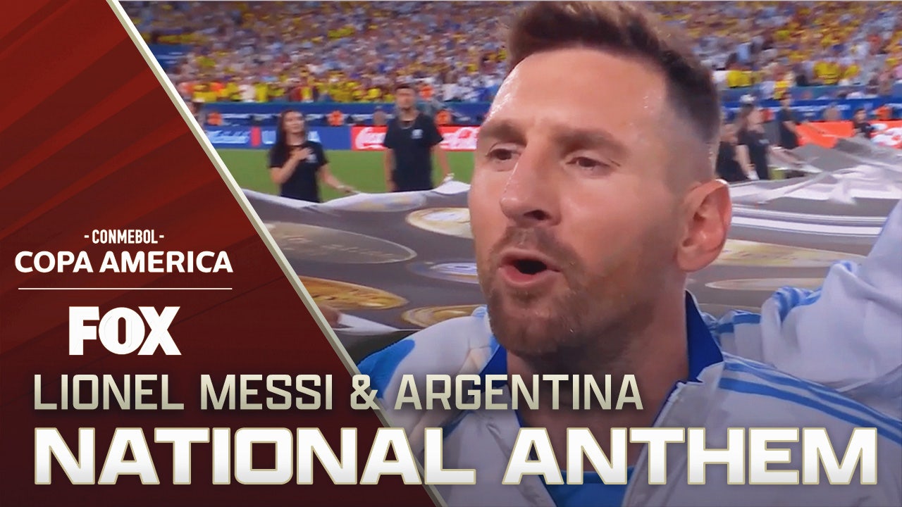 Lionel Messi, Argentina sing national anthem before Copa América final