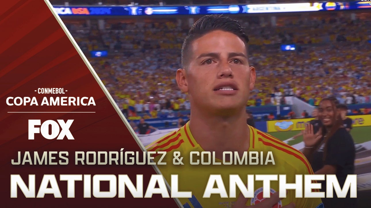 James Rodríguez, Colombia sing national anthem before Copa América final