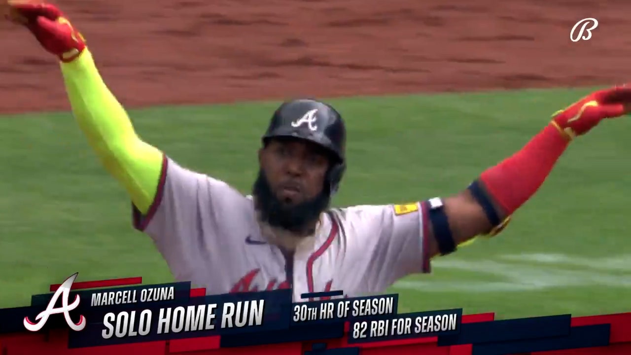 Marcell Ozuna and Matt Olson hit back-to-back home runs, giving Braves 2-0 lead over Mets