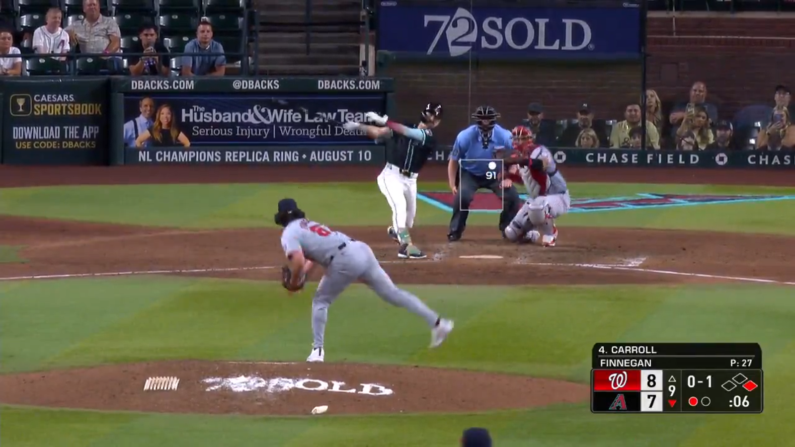 Corbin Carroll smacks a pinch hit, walk-off homer to seal Diamondbacks' victory over Nationals