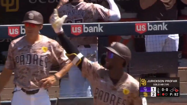 Jurickson Profar hits Padres' second home run of the inning to take a 3-1 lead over Rockies