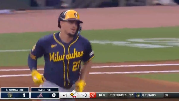 Willy Adames crushes a three-run homer and gives Brewers a 3-0 lead vs. Braves