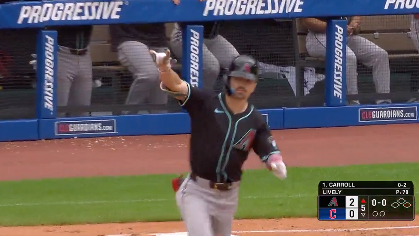 Corbin Carroll crushes a two-run homer, extending Diamondbacks' lead over Guardians