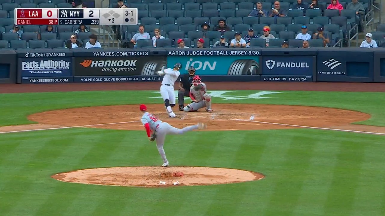 Oswaldo Cabrera crushes a solo homer to extend the Yankees' lead over the Angels