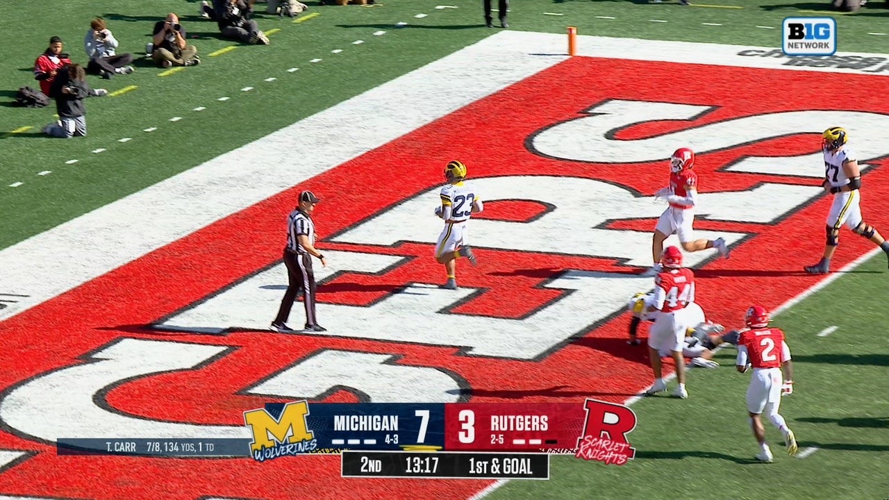 Jordan Marshall Rushes for 2-yard TD, Extending Michigan's Lead Over Rutgers